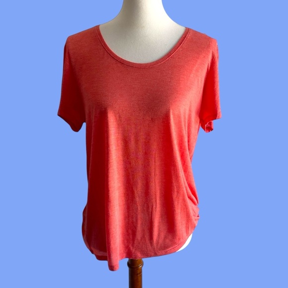 Eileen Fisher micromodal coral scoop neck lightweight tee large - Picture 4 of 8